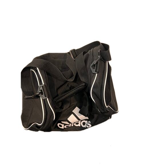 Adidas Defender Medium 20"x12"x10" Black White Duffel Bag - Picture 2 of 4